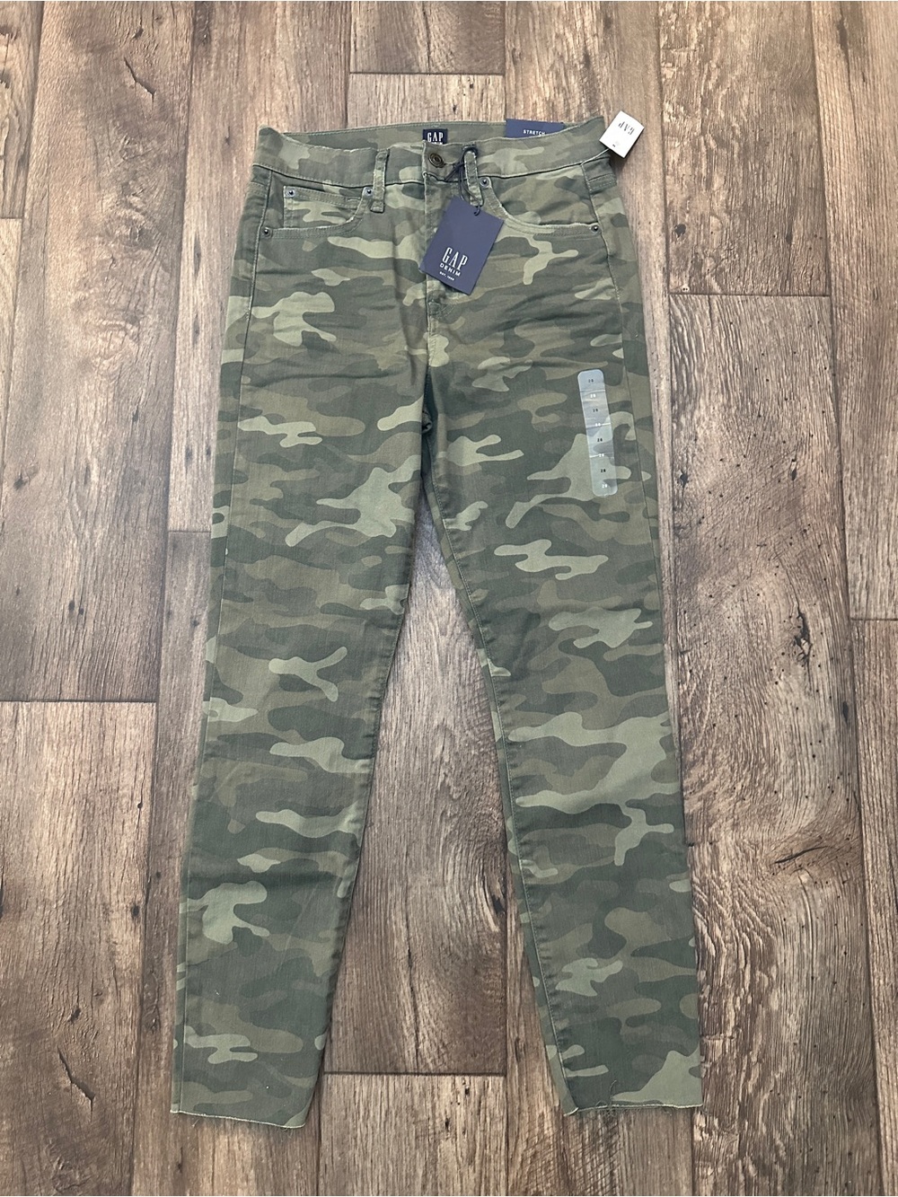 Gap Stretch High Rise Skinny Denim Jeans Women’s Size 6/28 Camo Green New